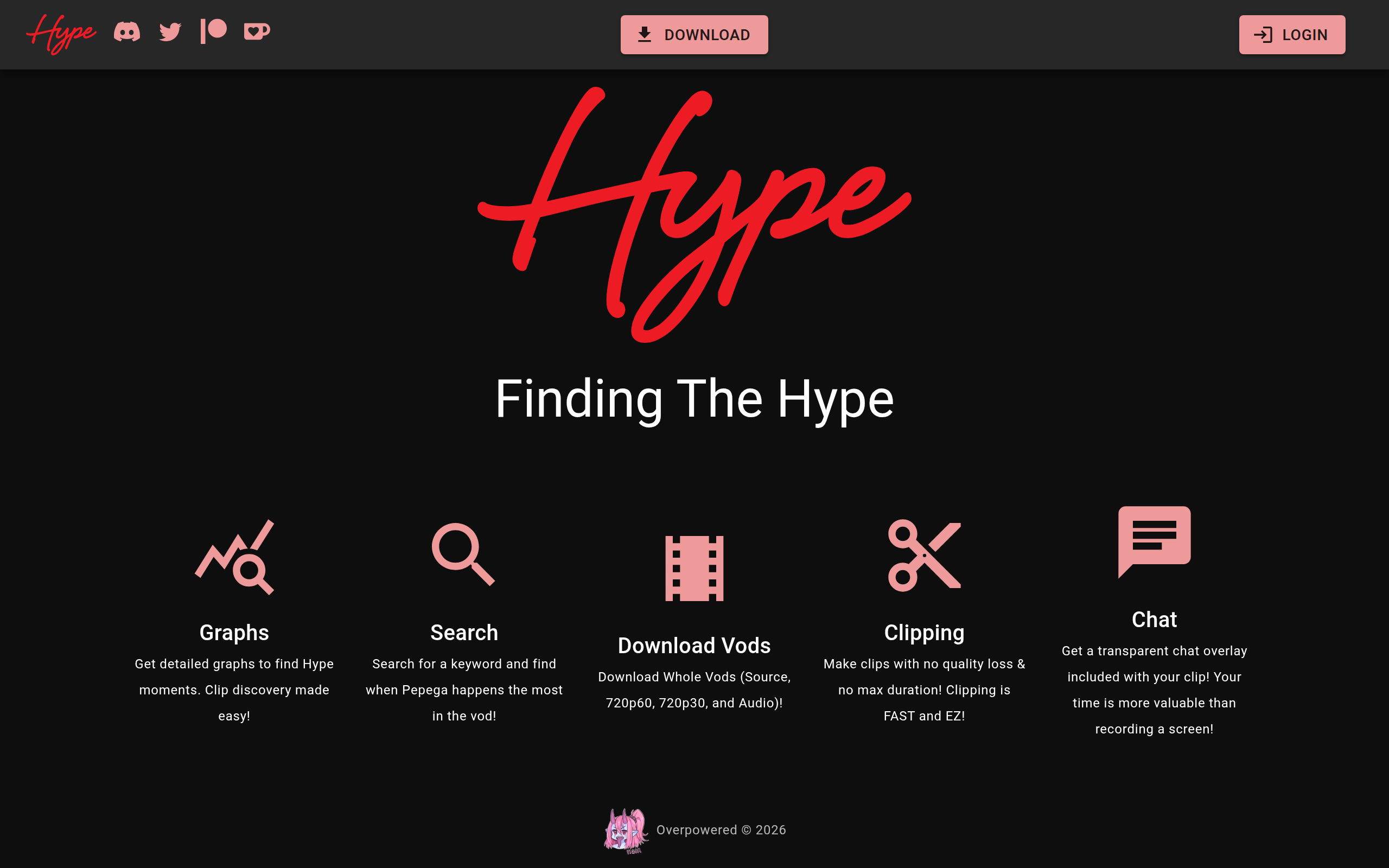 Hype interface screenshot