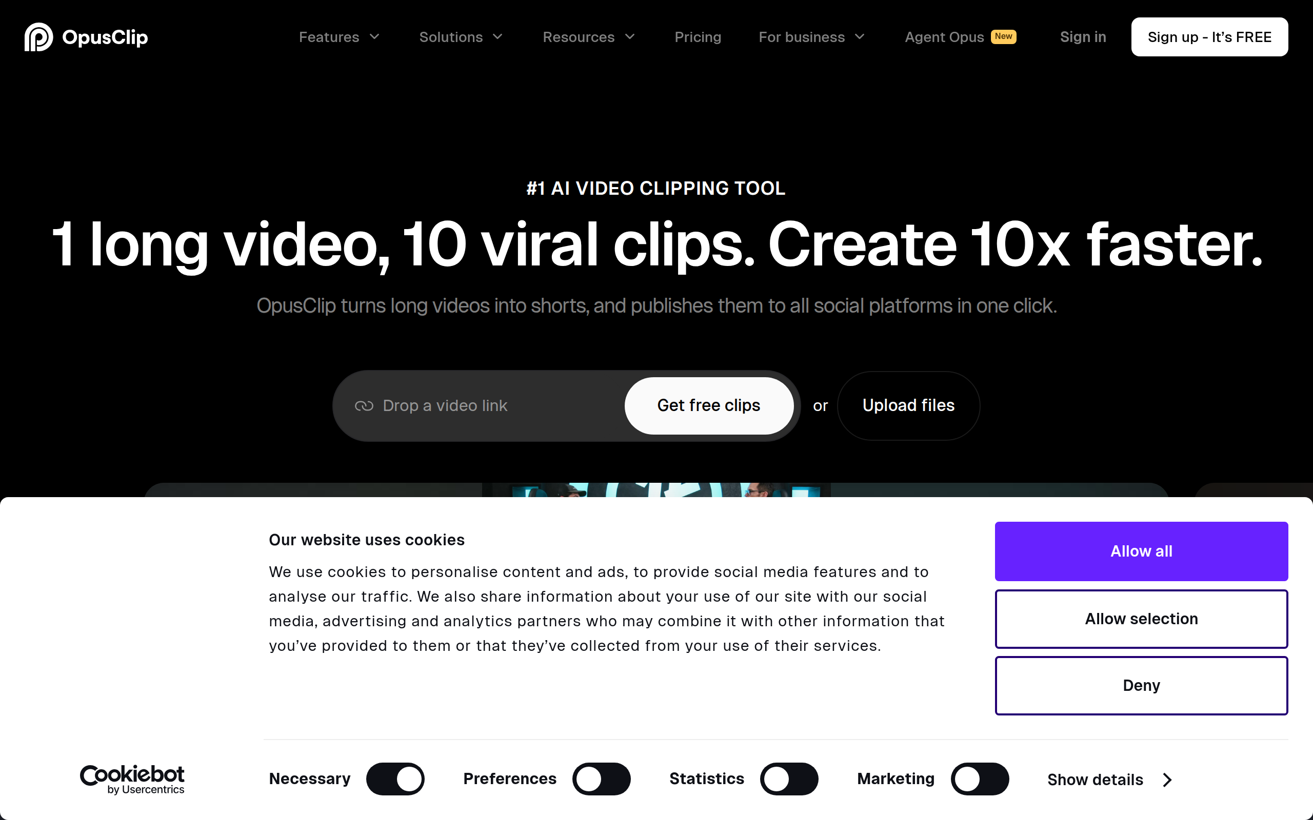 OpusClip interface screenshot